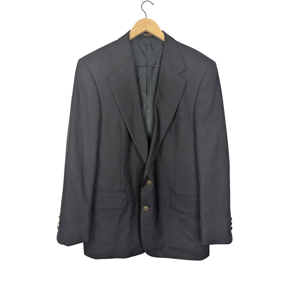 Oscar de la Renta Men's Navy Wool Two Button Blazer